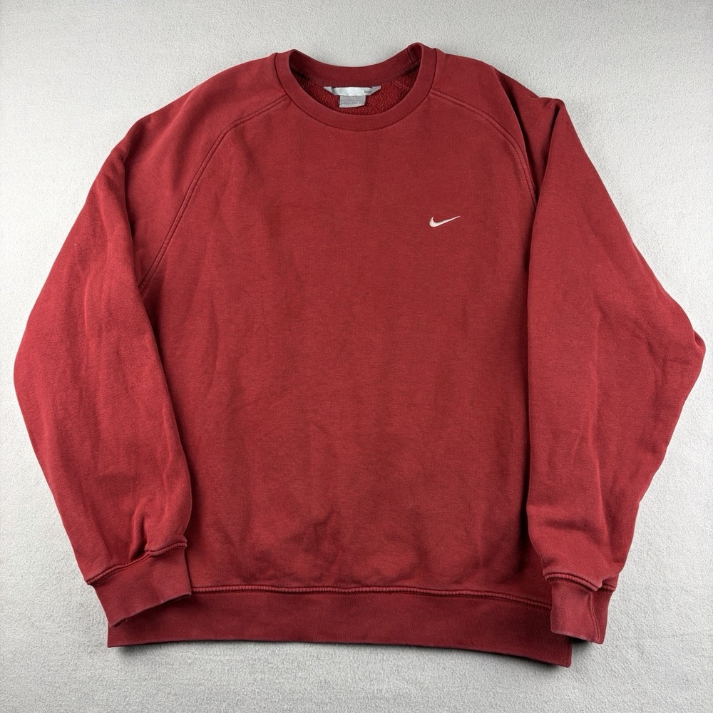 Vintage Y2K Nike Mini Swoosh Crewneck Sweatshirt Red Men's Large